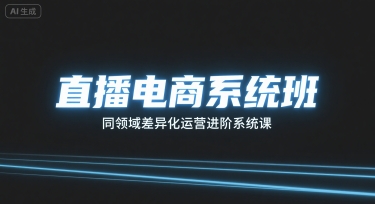直播电商系统班,同领域差异化运营进阶系统课-最全资源库