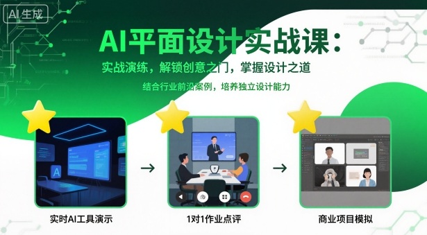 AI平面设计实战课,实战演练,解锁创意之门,掌握设计之道-最全资源库