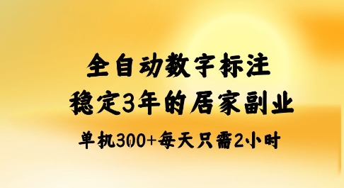 全自动数字标注，稳定3年的蓝海项目，居家也能矩阵开干的副业，单机日入3张+【揭秘】-最全资源库