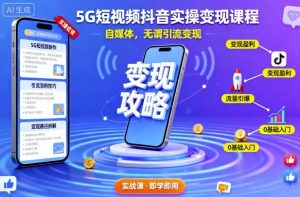 5G短视频抖音实操变现课程，自媒体，无谓引流变现-最全资源库