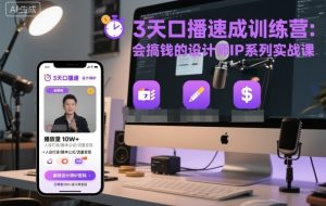 3天口播速成训练营，会搞钱的设计师IP系列实战课-最全资源库