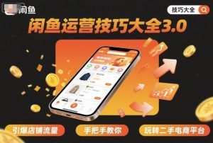 闲鱼运营技巧大全3.0,引爆店铺流量,手把手教你玩转二手电商平台-最全资源库