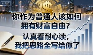 付费文章:你作为普通人该如何拥有财富自由?认真看耐心读,我把思路全写给你了-最全资源库