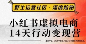 小红书虚拟电商14天变现训练营3.0，​虚拟产品，2025年普通人在小红书最后的搞钱机会-最全资源库