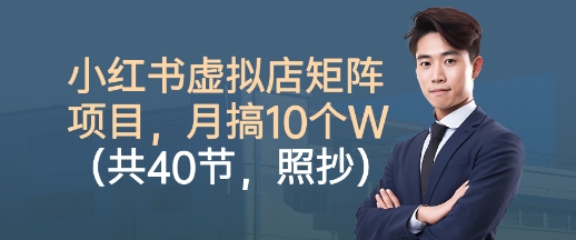 小红书虚拟店矩阵项目,照抄照做,月搞1W+(共40节)-最全资源库