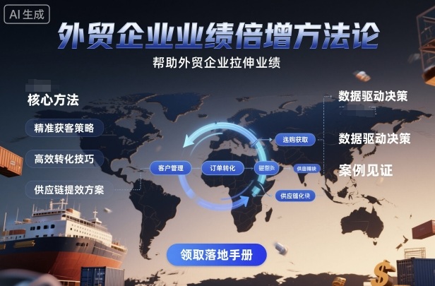 外贸企业业绩倍增方法论,帮助外贸企业拉伸业绩-最全资源库