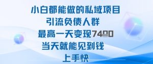 2025年小白都能做的私域项目引流负债人群最高一天变现1k+高变现难度低当天就能见到钱上手快-最全资源库