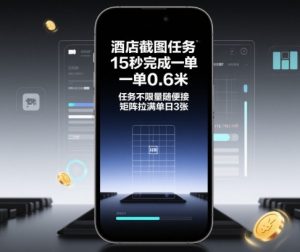 酒店截图任务，15秒完成一单，一单0.6米，任务不限量随便接，矩阵拉满单日3张【揭秘】-最全资源库