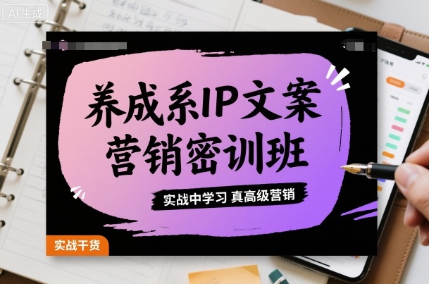养成系IP文案营销密训班，实战中学习真高级营销-最全资源库