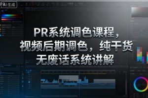PR系统调色课程,视频后期调色,纯干货无废话系统讲解-最全资源库