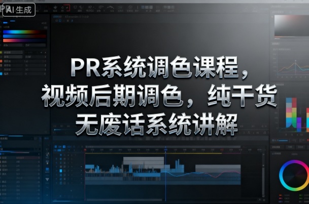 PR系统调色课程,视频后期调色,纯干货无废话系统讲解-最全资源库
