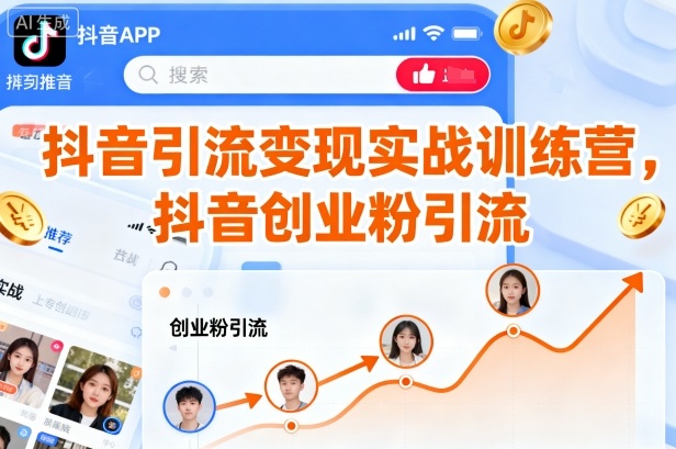 抖音引流变现实战训练营,抖音创业粉引流-最全资源库