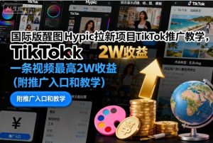 国际版醒图Hypic拉新项目TikTok推广教学,一条视频最高2W收益(附推广入口和教学)-最全资源库