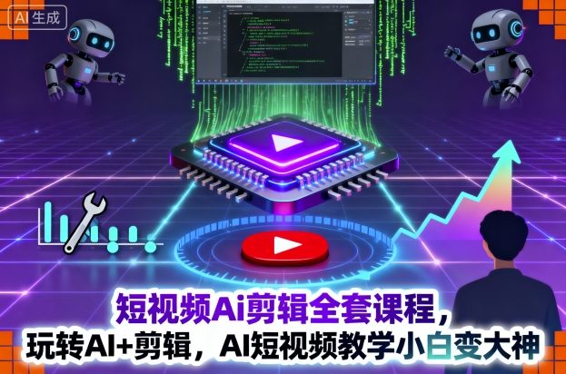 短视频Ai剪辑全套课程,玩转AI+剪辑,AI短视频教学小白变大神-最全资源库