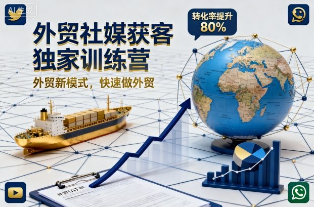 外贸社媒获客独家训练营,外贸新模式,快速做外贸-最全资源库