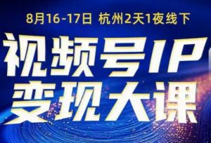 视频号ip变现大课8月16-17日线下课,一次性讲透视频号矩阵、投放、引流、转化的全流程SOP-最全资源库