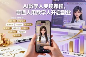 AI数字人变现课程,普通人用数字人开启副业-最全资源库