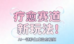 AI+疗愈+一键生成,一分钟一条素材,每天想要多少素材就多少素材,矩阵做,月入1W-最全资源库