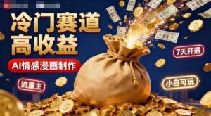 公众号冷门赛道，用AI做情感漫画，7天开通流量主，操作简单，小白可玩-最全资源库
