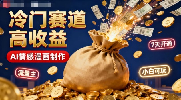 公众号冷门赛道,用AI做情感漫画,7天开通流量主,操作简单,小白可玩-最全资源库