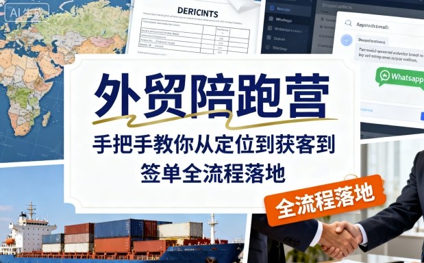 外贸陪跑营,手把手教你从定位到获客到签单全流程落地-最全资源库