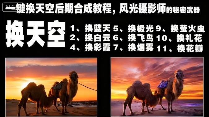 一键换天空后期合成教程，风光摄影师的秘密武器-最全资源库
