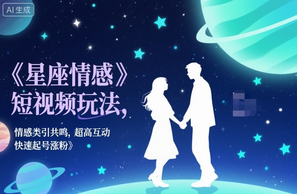 星座情感短视频玩法，情感类引共鸣，超高互动，快速起号涨粉-最全资源库