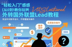 国外联盟賺美刀项目,从0到1教你玩转国外联盟Lead教程,纯新手可操作性100%-最全资源库