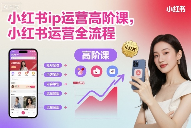 小红书ip运营高阶课,小红书运营全流程-最全资源库
