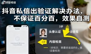 抖音私信出验证解决办法,不保证百分百,效果自测-最全资源库