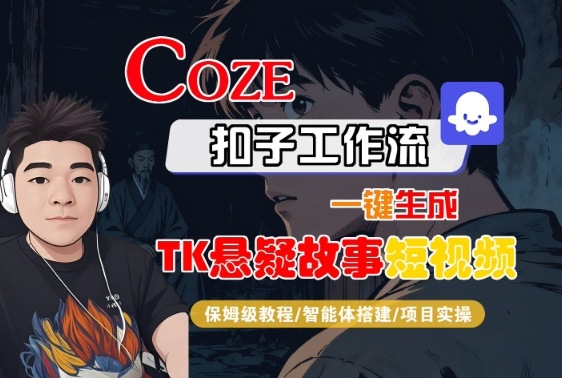 Coze扣子智能体工作流一键生成“TK悬疑故事“短视频，全流程保姆级教学-最全资源库