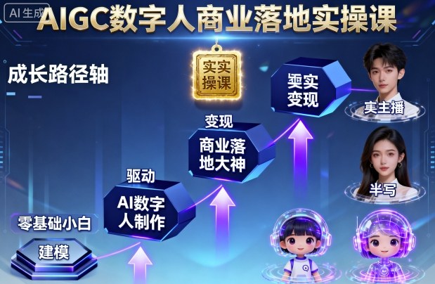AIGC数字人商业落地实操课,从零基础小白到AI数字人大神-最全资源库