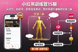 小红书训练营15期,从定位、到起号、到变现全路径,带你快速打通爆款任督二脉-最全资源库