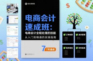 电商会计速成班，电商会计全程处理的技能-最全资源库