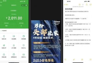 外面收费980全新男粉变现项目，竞争小，利润高，多种方式变现，独家技术-最全资源库