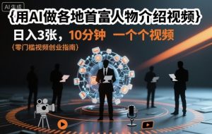 用AI做各地首富人物介绍视频，日入3张，10分钟一个视频-最全资源库