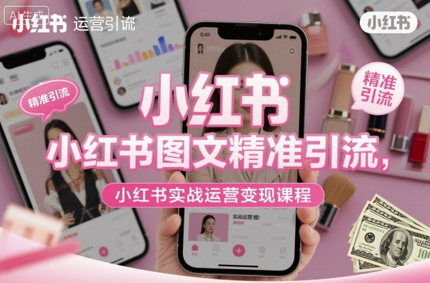 小红书图文精准引流,小红书实战运营变现课程-最全资源库