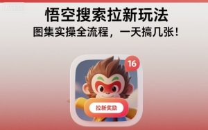 悟空搜索拉新玩法，图集实操全流程，一天搞几张-最全资源库