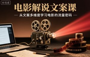 电影解说文案课,从文案多维度学习电影的流量密码-最全资源库