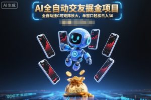 AI全自动交友掘金项目，全自动挂G可矩阵放大，单窗口轻松日入30+【揭秘】-最全资源库