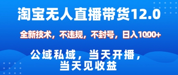 淘宝无人直播12.0,公域私域技术,不封号,不违规布局双十一流量风口,日入1k(独家技术)【揭秘】-最全资源库