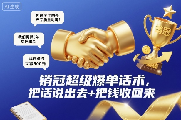 销冠超级爆单话术,把话说出去+把钱收回来-最全资源库