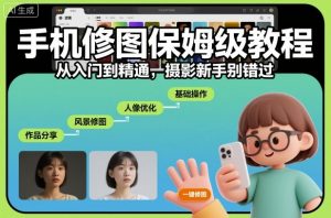 手机修图保姆级教程，从入门到精通，摄影新手别错过-最全资源库