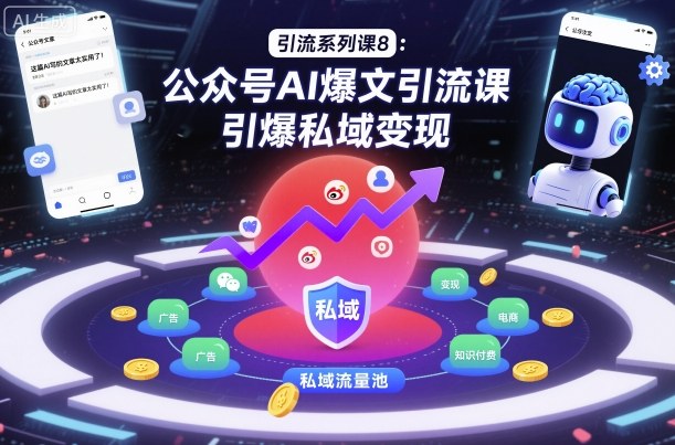 引流系列课8：公众号AI爆文引流课，引爆私域变现-最全资源库