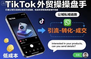 TikTok外贸操盘手，打通公域引流到私域成交全链路，低成本获取高质量海外询盘-最全资源库