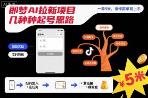 即梦AI拉新项目几种起号思路，一单5米，操作简单易上手-最全资源库