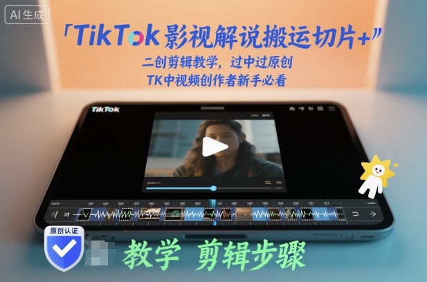TikTok影视解说搬运切片+二创剪辑教学,过中过原创,TK中视频创作者新手必看-最全资源库