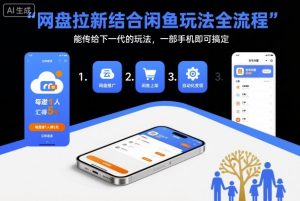 网盘拉新结合闲鱼玩法全流程，能传给下一代的玩法，一部手机即可搞定（附入口渠道以及实操教程）-最全资源库