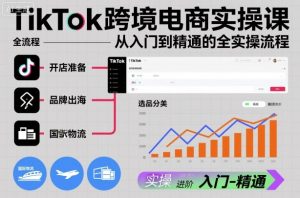 TikTok跨境电商实操课，从入门到精通的全实操流程-最全资源库
