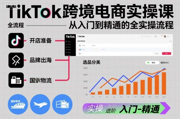 TikTok跨境电商实操课，从入门到精通的全实操流程-最全资源库